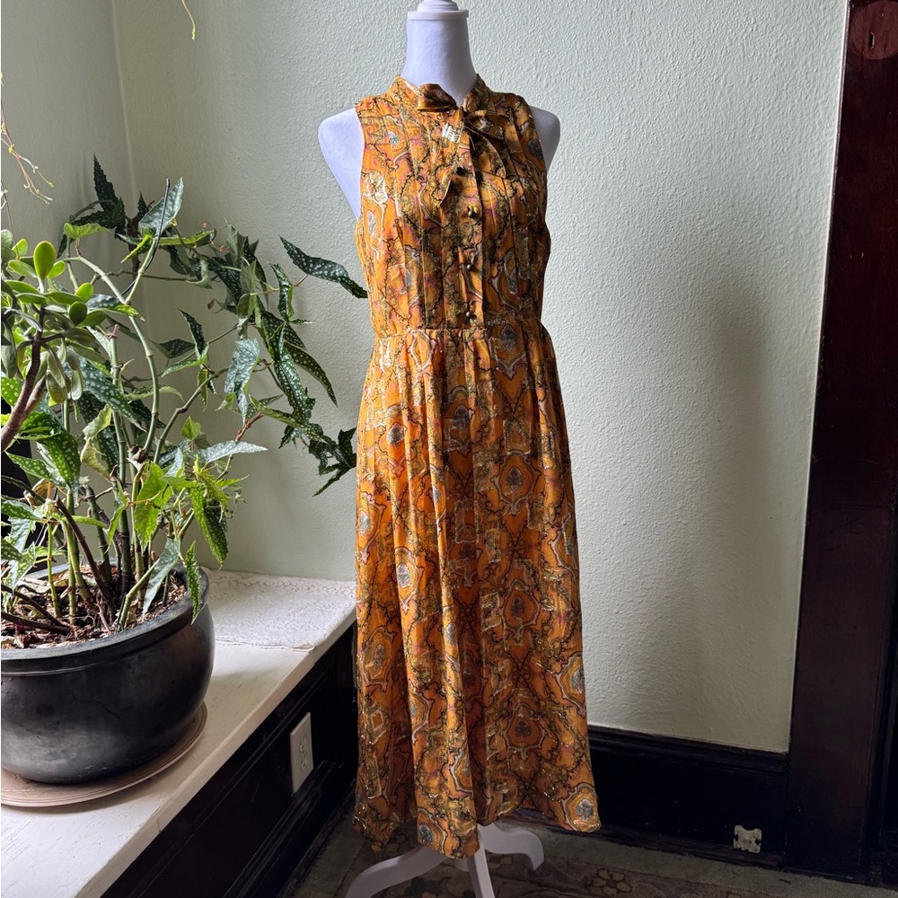 Mustard Gold Floral Dress ASO Lemon Breeland